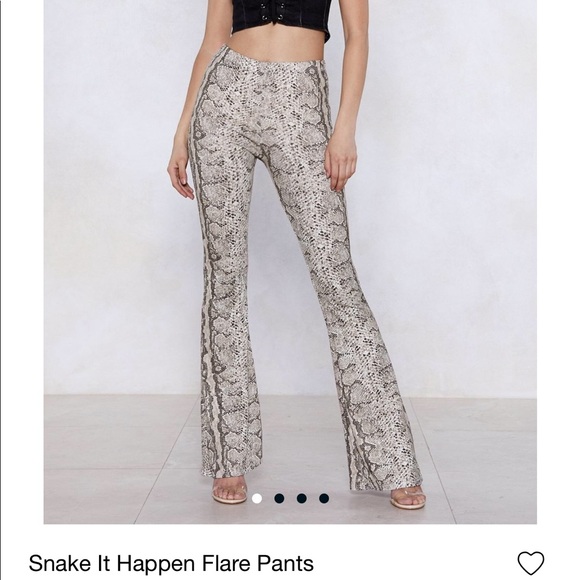snakeskin pants flare